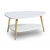 Nowoczesny stolik kawowy półka drewniane nogi ModernHome biały