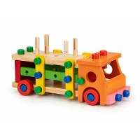 Drewniane klocki konstrukcyjne edukacyjne + narzedzia ECOTOYS