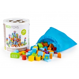 Drewniane klocki edukacyjne miasto 100 szt. sorter ECOTOYS