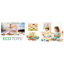 Klocki matematyczne z tablicą domino edukacyjne ECOTOYS