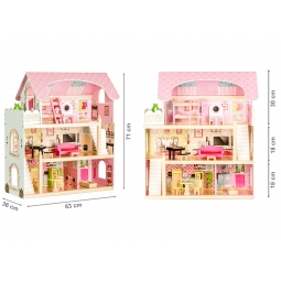Drewniany domek dla lalek - Rezydencja Bajkowa ECOTOYS