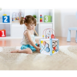 Drewniana kostka edukacyjna sorter +klocki ECOTOYS