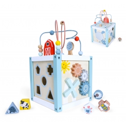 Drewniana kostka edukacyjna sorter +klocki ECOTOYS