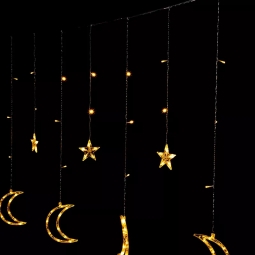 Lampki księżyce gwiazdki świąteczne światełka kurtyna 96LED