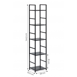 Regał drewniany nowoczesny metalowa rama LOFT 5 półek