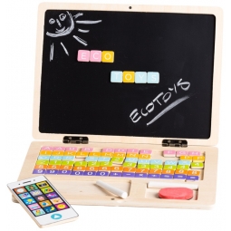 Drewniany laptop edukacyjny tablica magnetyczna ECOTOYS