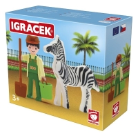 FIGURKA OPIEKUNA ZOO + ZEBRA DUŻY ZESTAW 21219