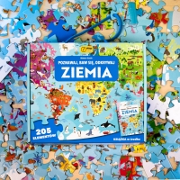 ZIEMIA KSIĄŻKA I PUZZLE 205 EL. POZNAWAJ BAW SIĘ ODKRYWAJ