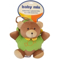 BABY MIX TK/P/1034-0700 Pozytywka pluszowa Miś w zielonym kubraczku 46552