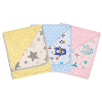 MARINI 625 Kocyk podwójny MINKY + bawełna druk 80x90