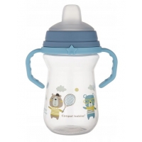 CANPOL 56/613 Kubek z silikonowym ustnikiem FirstCup 250ml BONJOUR blue