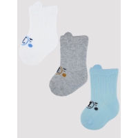 NOVITI SB019-B-01 Skarpety bawełna z buźkami boy  6-12m