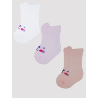NOVITI SB019-G-01 Skarpety bawełna z buźkami girl  0-6m