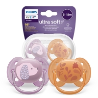 AVENT SCF091/18 Smoczek Ultra Soft 6-18m kwiatek/piesek