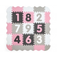 MILLY MALLY 5612 Mata piankowa puzzle Jolly 3x3 Digits - pink grey