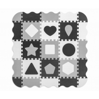 MILLY MALLY 5613  Mata piankowa puzzle 25szt. Jolly 3x3 Shapes - grey