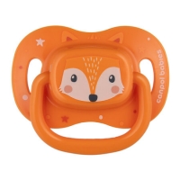 CANPOL 34/926 Smoczek uspokajający silikonowy 18+ symetryczny Cute Animals pomarańczowy
