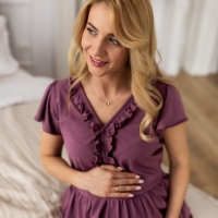 EWA 961925 LINDA Koszula ciążowa winogronowa M
