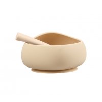 Mombella 01517 Miseczka z Przyssawką i Łyżeczką Light Brown