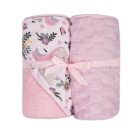 MARINI 547 Okrycie kąpielowe DRUK FROTTE 100x100 cm + kocyk KOSTKA 80x90 cm