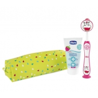 CHICCO 00012099100000 Zestaw pasta+szczotka+etui Hippo 3-6l