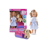 ARTYK 122873 Lalka NATALIA w sukience z pieskiem i transporterem
