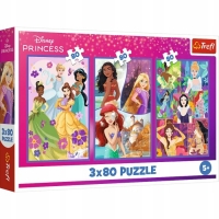 TREFL 34884 Puzzle 3x80 Księżniczki przyjaciółki