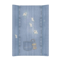 CEBA 102-119-589 Przewijak miękki profilowany krótki 50x70 DENIM STYLE SHABBY blue GRATIS pokrowiec na przewijak, składana mata do przewijania 60x40 R