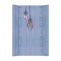 CEBA 102-119-598 Przewijak miękki profilowany krótki 50x70 DENIM STYLE DREAM CATCHER blue GRATIS pokrowiec na przewijak, składana mata do przewijania