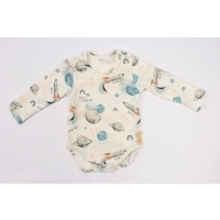 BABY 01198 Body niemowlęce dł rękaw Kosmos Ecru 68/74*