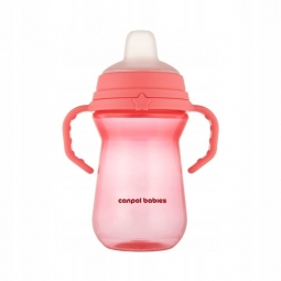 CANPOL 56/615 Kubek z silikonowym ustnikiem FirstCup 250ml pink