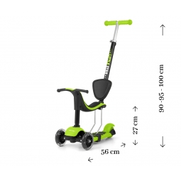 MILLY MALLY Hulajnoga SCOOTER Little Stars Green