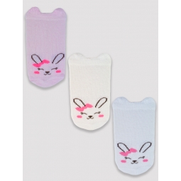 NOVITI SB019-G-02 Skarpetki bawełna z buźkami M2 girl 6-12m