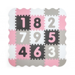 MILLY MALLY 5612 Mata piankowa puzzle Jolly 3x3 Digits - pink grey