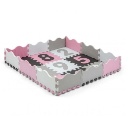 MILLY MALLY 5612 Mata piankowa puzzle Jolly 3x3 Digits - pink grey