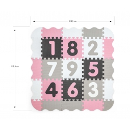 MILLY MALLY 5612 Mata piankowa puzzle Jolly 3x3 Digits - pink grey