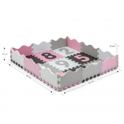 MILLY MALLY 5612 Mata piankowa puzzle Jolly 3x3 Digits - pink grey