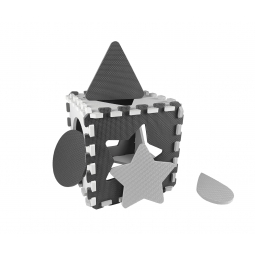 MILLY MALLY 5613  Mata piankowa puzzle 25szt. Jolly 3x3 Shapes - grey