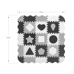 MILLY MALLY 5613  Mata piankowa puzzle 25szt. Jolly 3x3 Shapes - grey