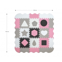 MILLY MALLY 5614 Mata piankowa puzzle Jolly 3x3 Shapes - pink grey
