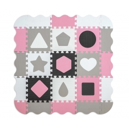 MILLY MALLY 5614 Mata piankowa puzzle Jolly 3x3 Shapes - pink grey
