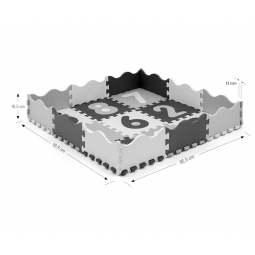 MILLY MALLY 5611 Mata piankowa puzzle Jolly 3x3 Digits - grey