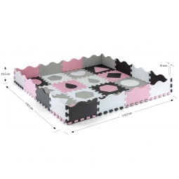 MILLY MALLY 5617 Mata piankowa puzzle Jolly 4x4 Shapes - pink grey