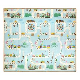 MILLY MALLY Mata piankowa skladana Play Trains and Cars