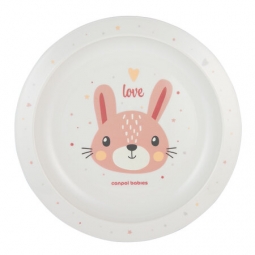 CANPOL 4/411_pin2 Talerz plastikowy Cute Animals róż