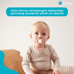 B.BOX BB300811 Smoczek silikonowy symetryczny 6m+ 2 szt glow in the dark róż/latte