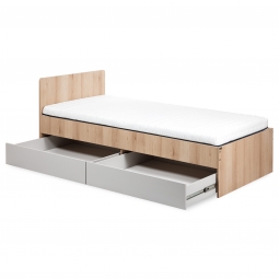 KLUPŚ Łóżko młodzieżowe z szufladą DALIA buk-popiel