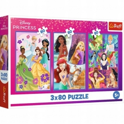 TREFL 34884 Puzzle 3x80 Księżniczki przyjaciółki