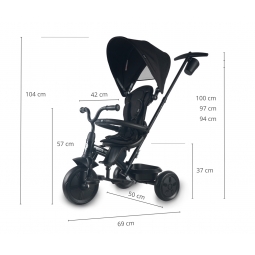 MILLY MALLY Qplay Rowerek trójkołowy Elite Platinum Black