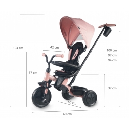 MILLY MALLY Qplay Rowerek trójkołowy Elite Platinum Pink